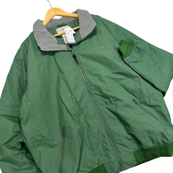 NEW LL Bean Mens Warm-Up Jacket 3XL Tall Rain Forest Green Thinsulate Fleece